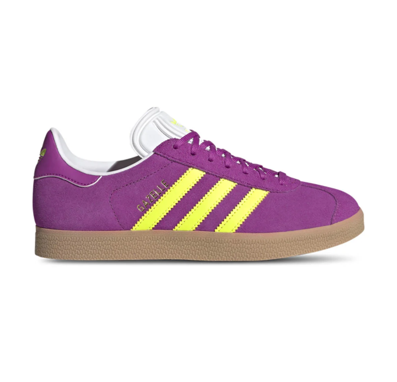 adidas Gazelle Purple & Yellow Low-Top Sneakers with Gum Soles
