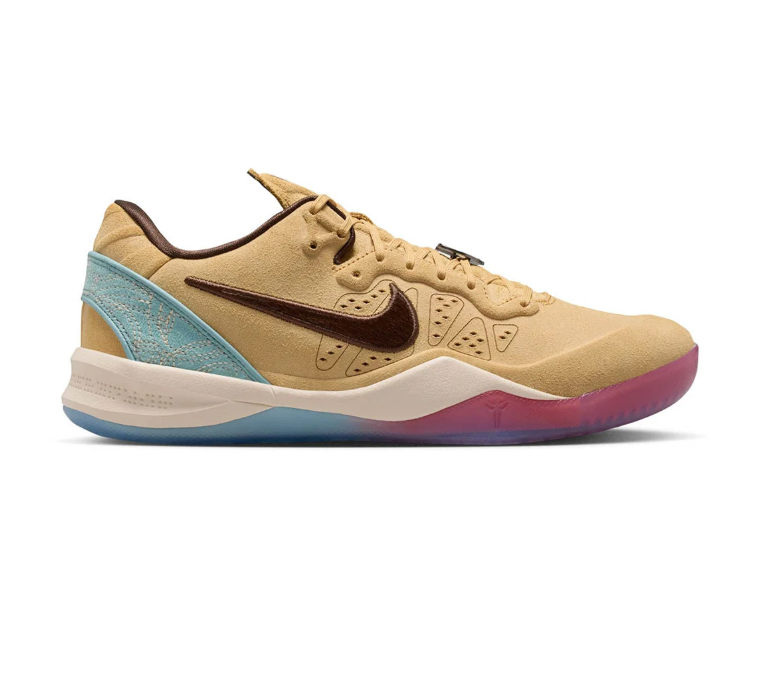 Nike Kobe Tan Low-Top Sneakers with Brown Swoosh & Pastel Accents