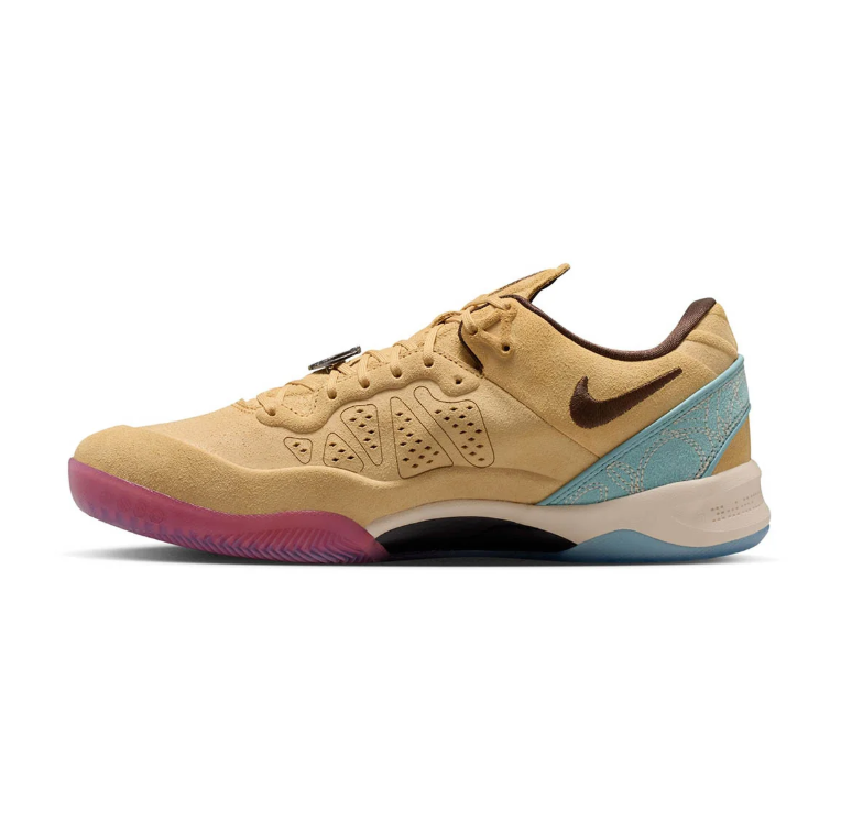 Nike Kobe Tan Low-Top Sneakers with Brown Swoosh & Pastel Accents
