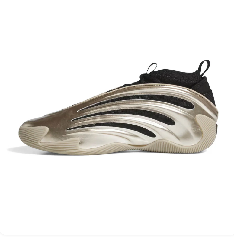 Metallic Champagne & Black Sculpted Sneakers with Cutout Panels