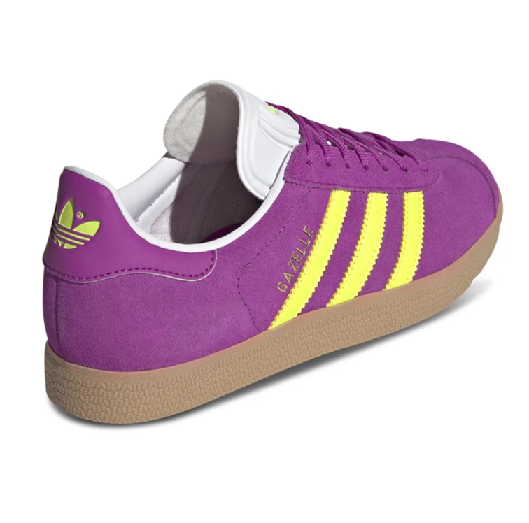 adidas Gazelle Purple & Yellow Low-Top Sneakers with Gum Soles