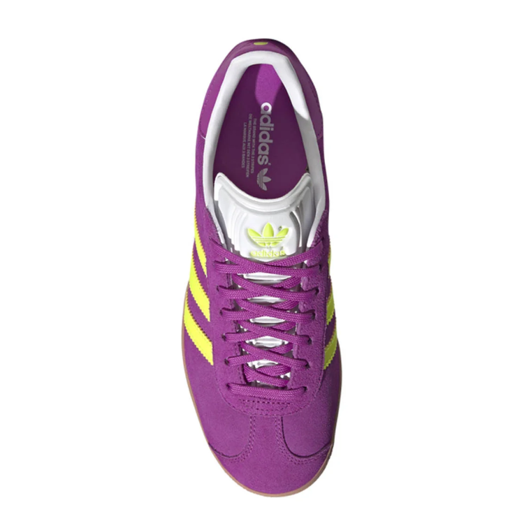 adidas Gazelle Purple & Yellow Low-Top Sneakers with Gum Soles