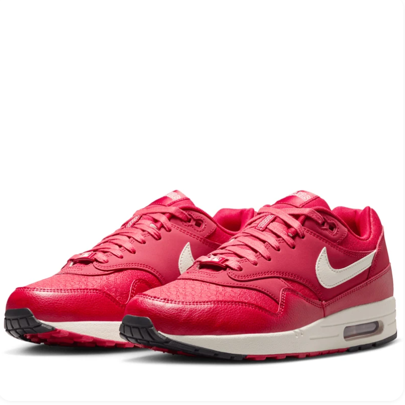 Nike Air Max Red Low-Top Sneakers with Cream Swoosh & Viva Tejas Details