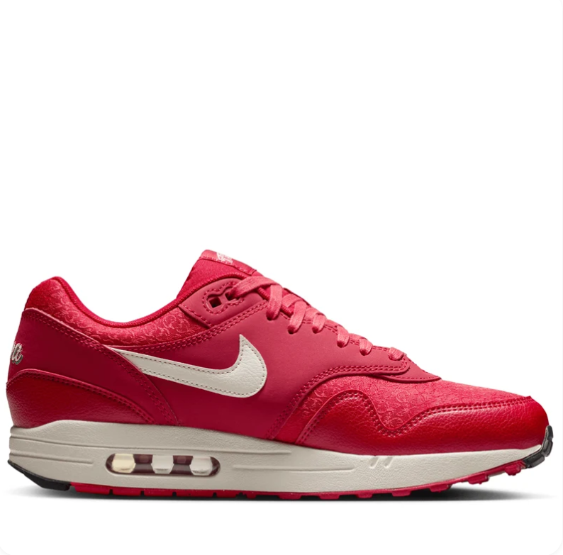 Nike Air Max Red Low-Top Sneakers with Cream Swoosh & Viva Tejas Details