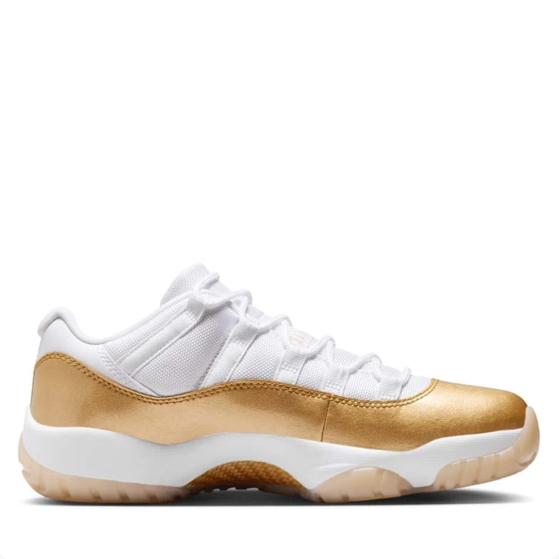 Air Jordan White & Metallic Gold Low-Top Sneakers