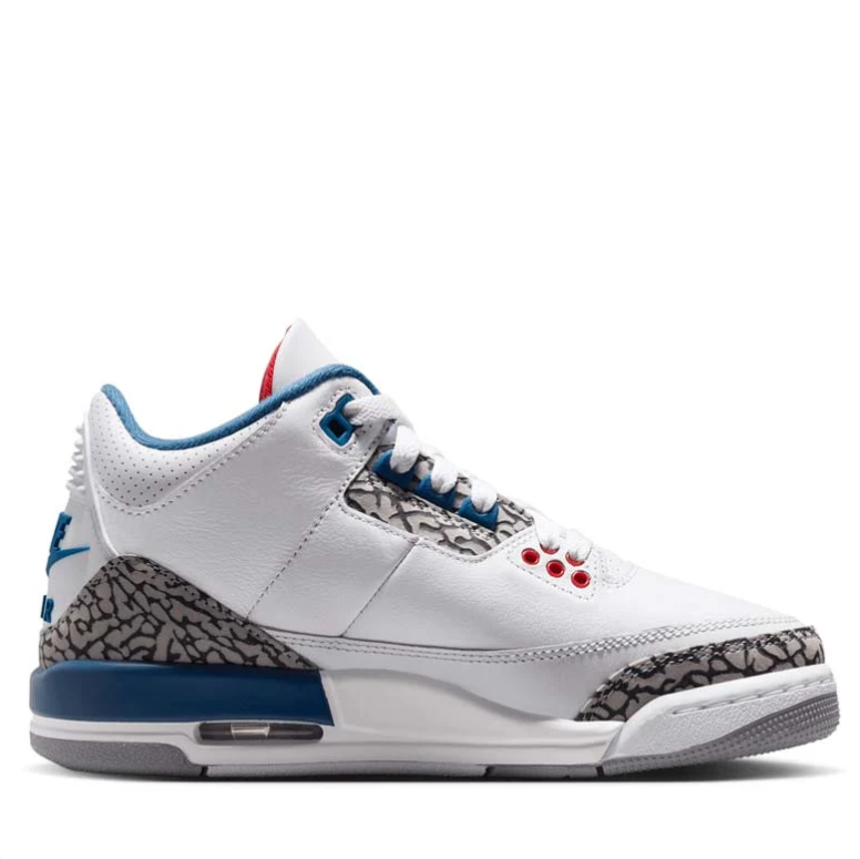 Air Jordan White & Blue Sneakers with Elephant-Print Details