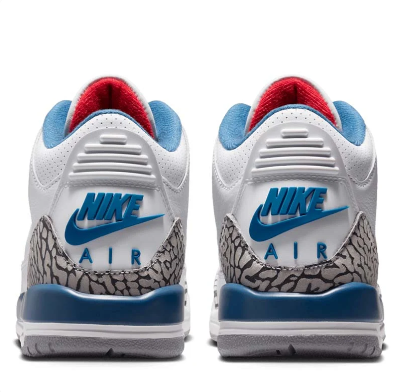 Air Jordan White & Blue Sneakers with Elephant-Print Details