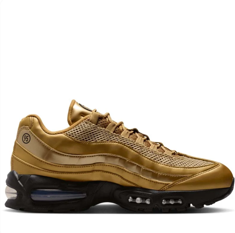 Nike Air Max 95 Metallic Gold & Black Low-Top Sneakers