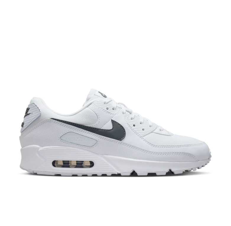 Nike Air Max White Low-Top Sneakers with Dark Gray Swoosh