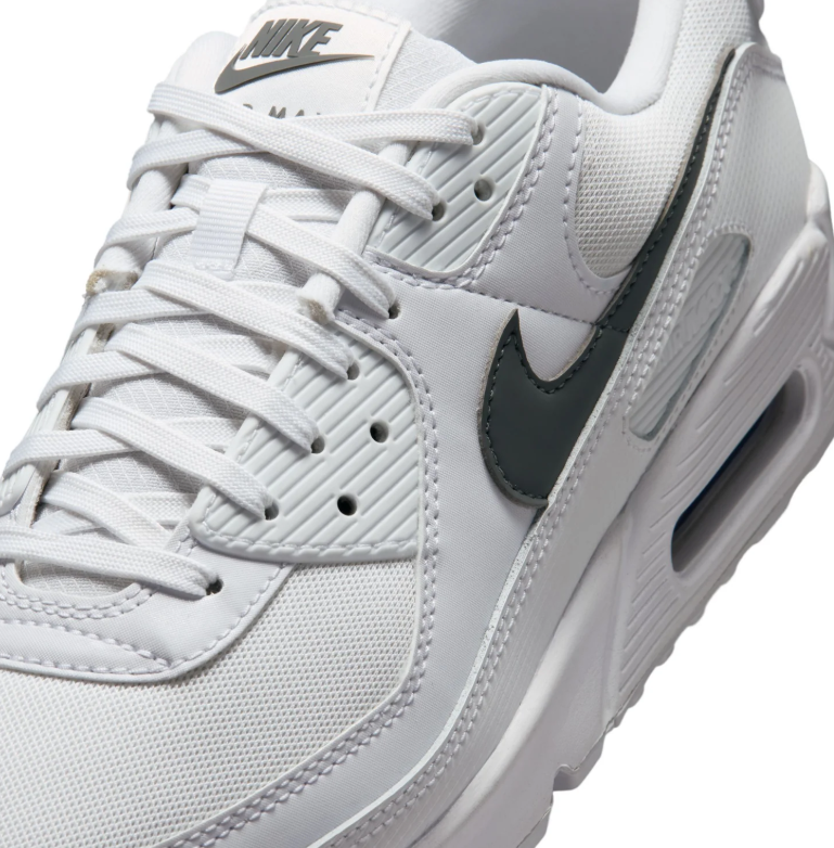 Nike Air Max White Low-Top Sneakers with Dark Gray Swoosh
