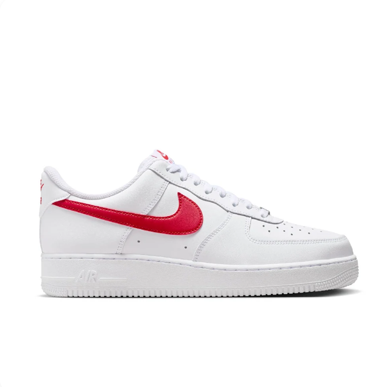 Nike White Low-Top Sneakers with Red Swoosh