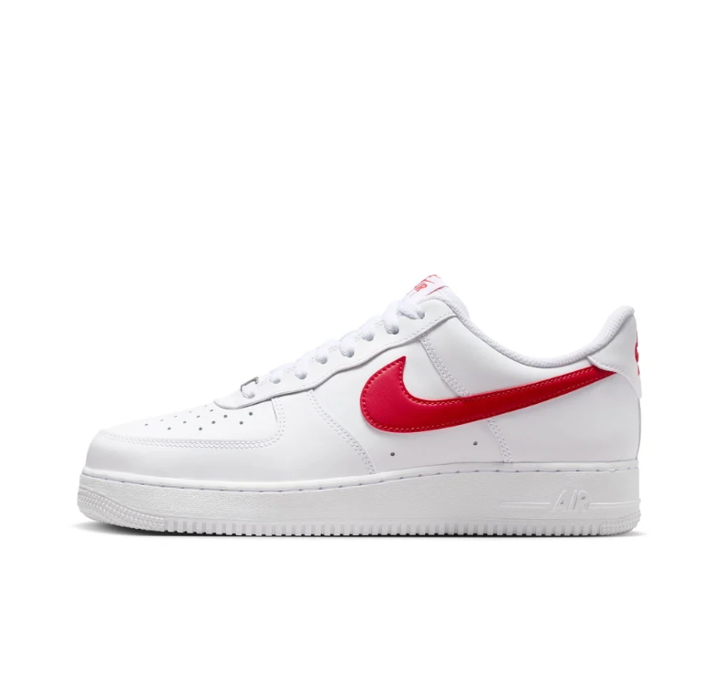 Nike White Low-Top Sneakers with Red Swoosh