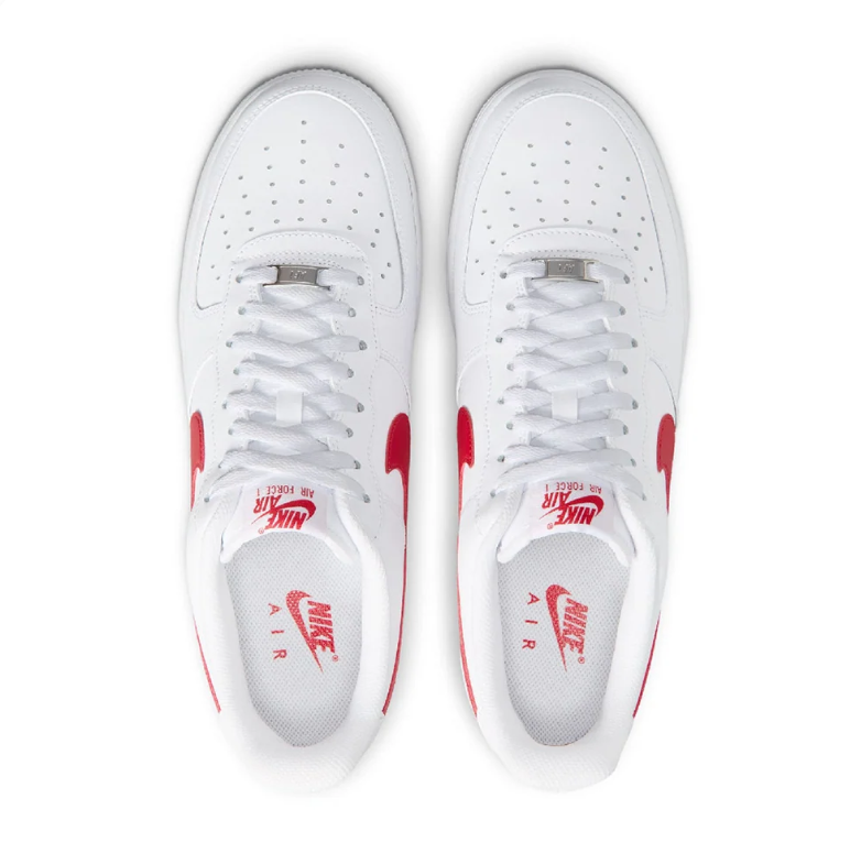 Nike White Low-Top Sneakers with Red Swoosh