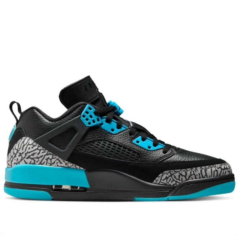 Air Jordan Black & Turquoise Sneakers with Elephant-Print Details