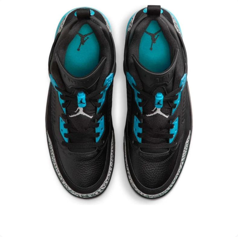 Air Jordan Black & Turquoise Sneakers with Elephant-Print Details