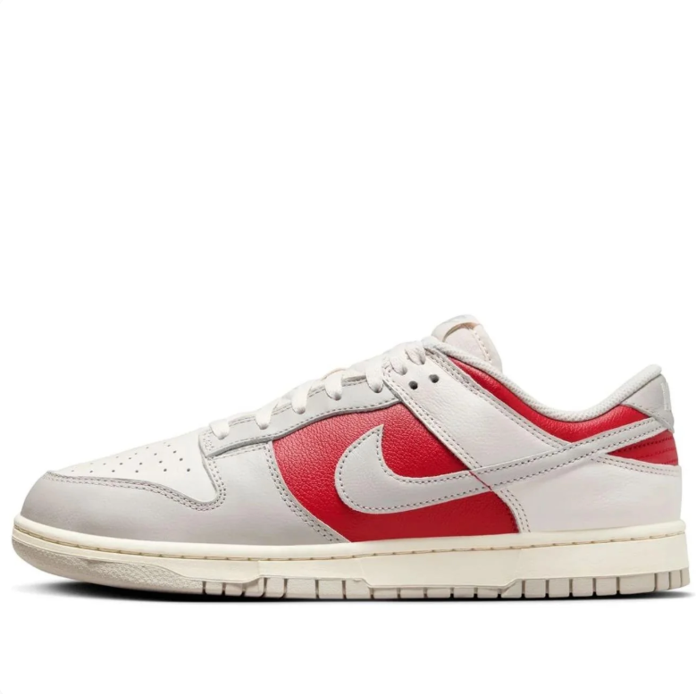 Nike White & Light Gray Low-Top Sneakers with Red Panels