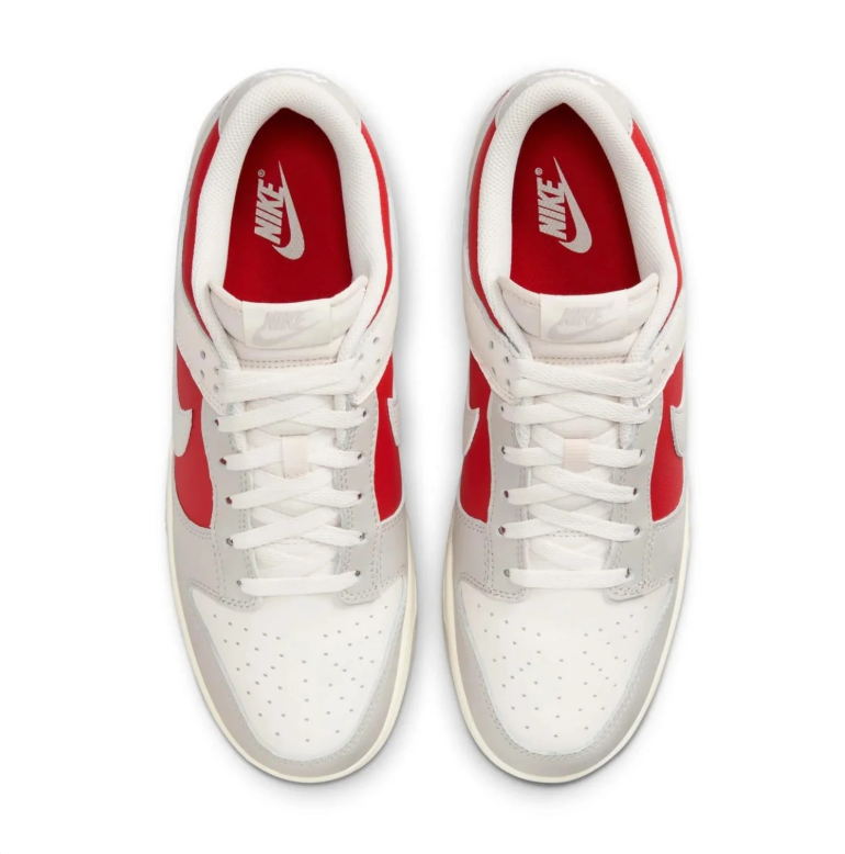 Nike White & Light Gray Low-Top Sneakers with Red Panels