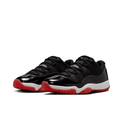 Air Jordan Black Low-Top Sneakers with Glossy Panels & Red Outsoles