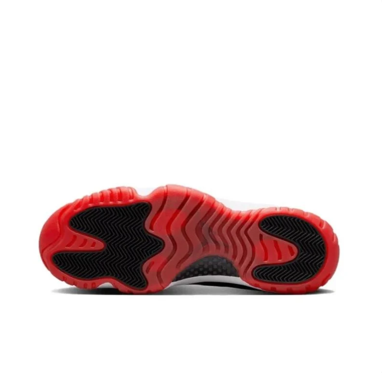 Air Jordan Black Low-Top Sneakers with Glossy Panels & Red Outsoles