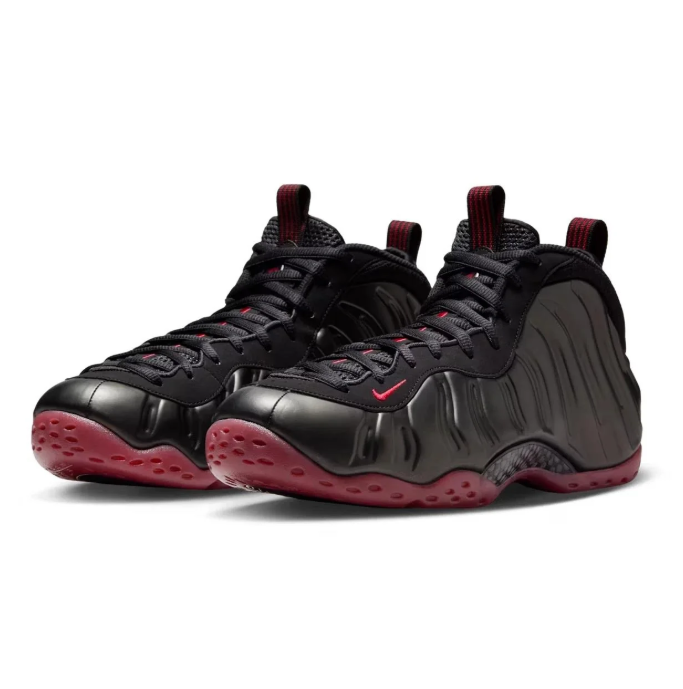 Nike Black Sculpted High-Top Sneakers with Burgundy Accents