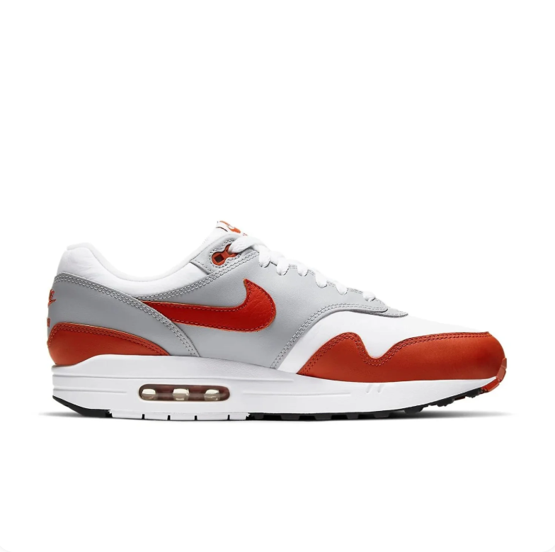 Nike Air Max White & Gray Low-Top Sneakers with Rust Red Accents