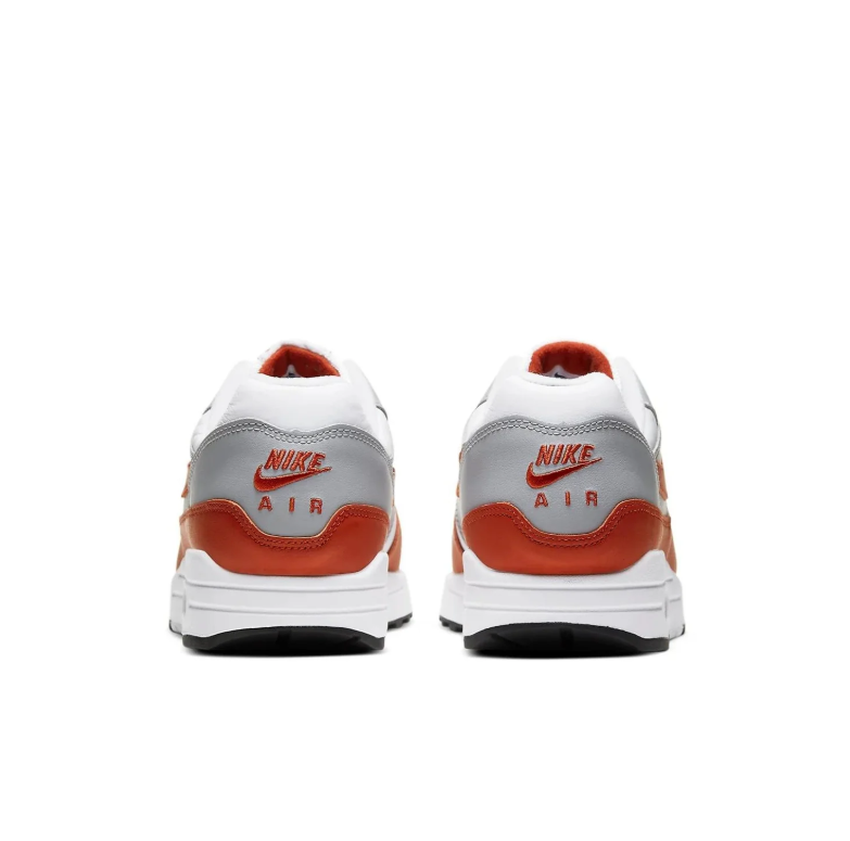 Nike Air Max White & Gray Low-Top Sneakers with Rust Red Accents