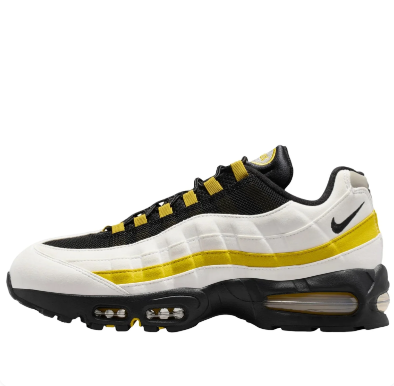 Nike Air Max White, Black & Yellow Low-Top Sneakers