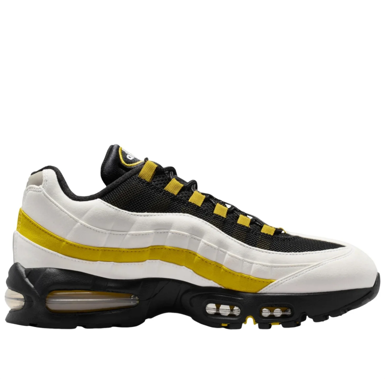 Nike Air Max White, Black & Yellow Low-Top Sneakers