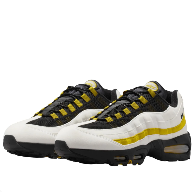 Nike Air Max White, Black & Yellow Low-Top Sneakers