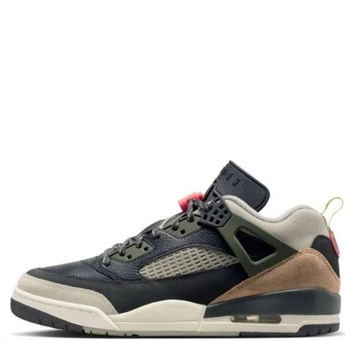 Air Jordan Black & Tan Sneakers with Olive and Coral Accents