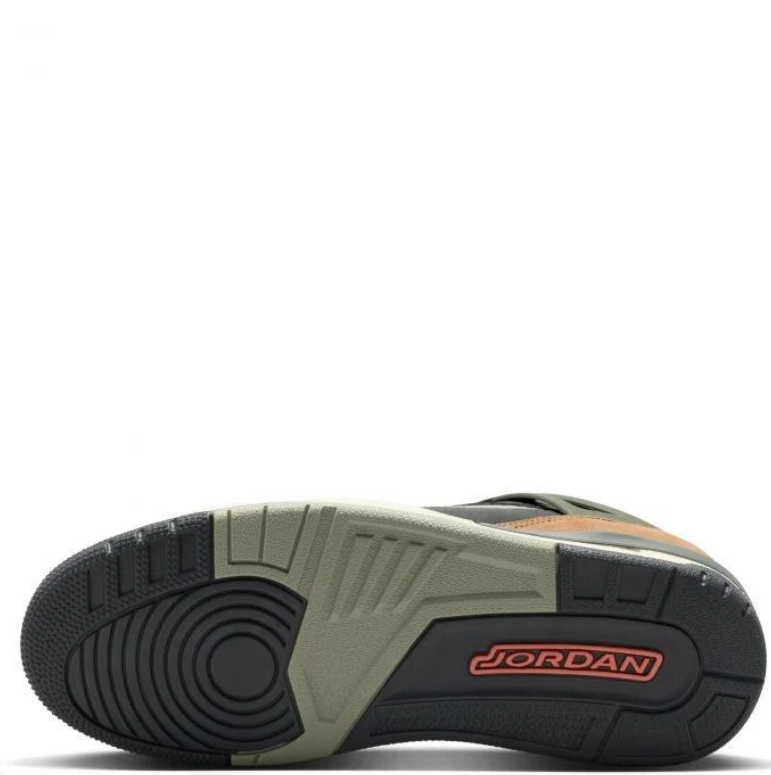 Air Jordan Black & Tan Sneakers with Olive and Coral Accents