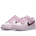 Nike Pink & White Low-Top Sneakers with Burgundy Swoosh