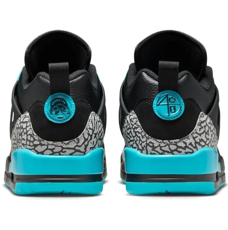 Air Jordan Black & Turquoise Sneakers with Elephant-Print Details