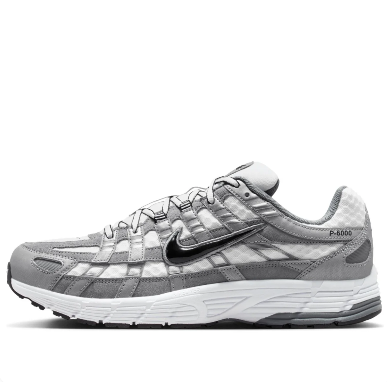 Nike P-6000 Silver, White & Black Low-Top Sneakers