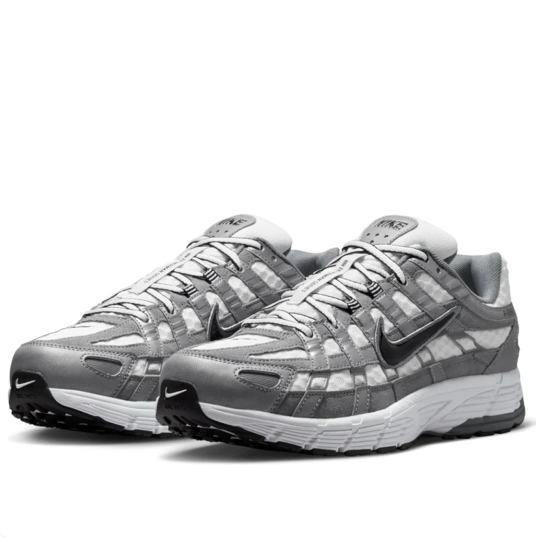 Nike P-6000 Silver, White & Black Low-Top Sneakers