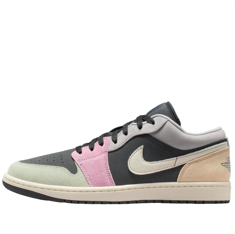 Air Jordan Black & Pastel Color-Block Low-Top Sneakers