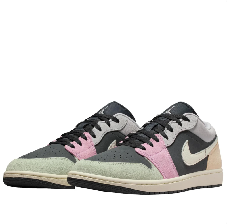 Air Jordan Black & Pastel Color-Block Low-Top Sneakers