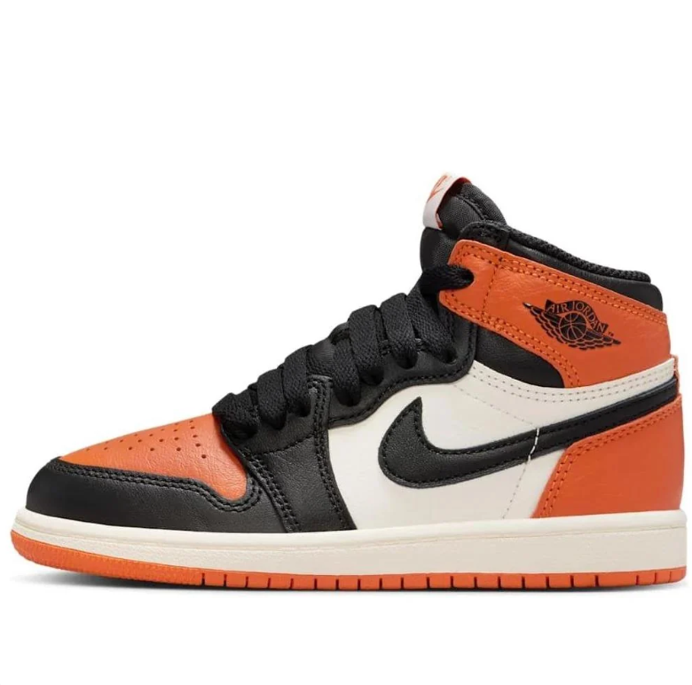 Air Jordan Orange, Black & Off-White High-Top Sneakers