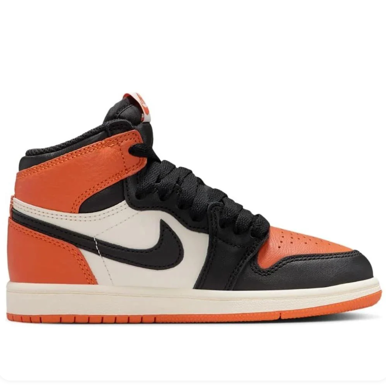 Air Jordan Orange, Black & Off-White High-Top Sneakers
