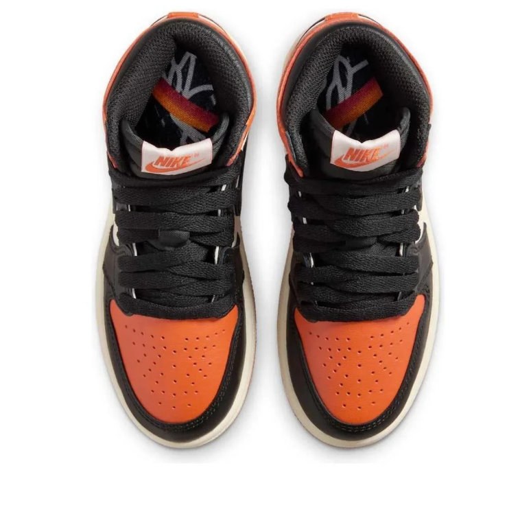 Air Jordan Orange, Black & Off-White High-Top Sneakers