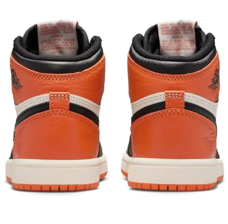 Air Jordan Orange, Black & Off-White High-Top Sneakers