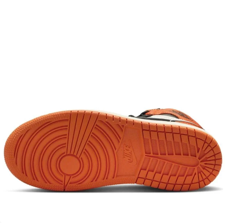 Air Jordan Orange, Black & Off-White High-Top Sneakers
