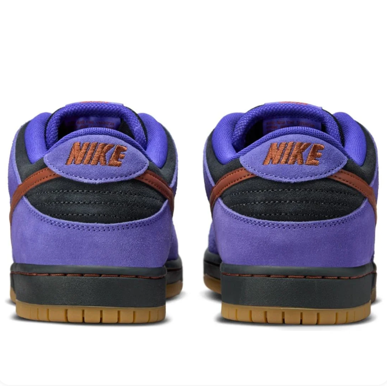 Nike SB Purple & Black Low-Top Sneakers with Rust Brown Accents