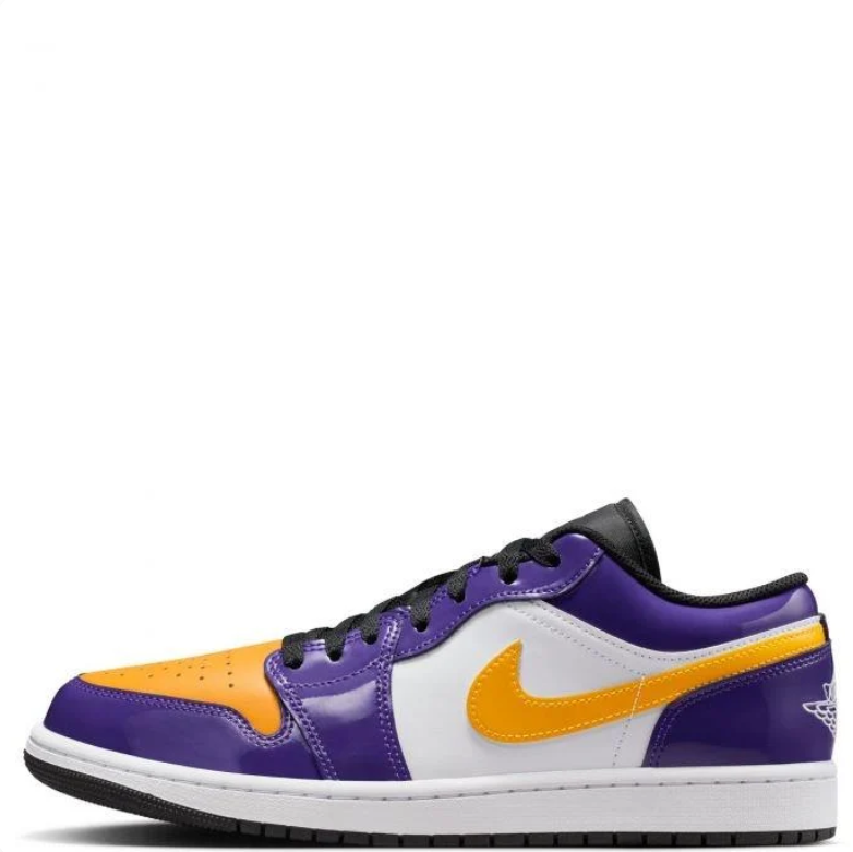 Air Jordan Purple, Gold & White Low-Top Sneakers