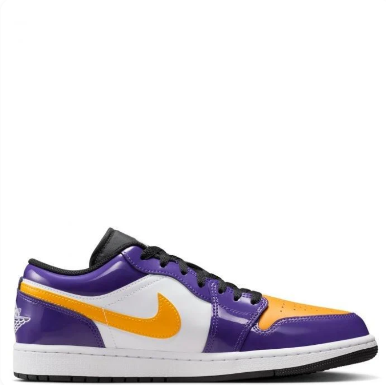 Air Jordan Purple, Gold & White Low-Top Sneakers