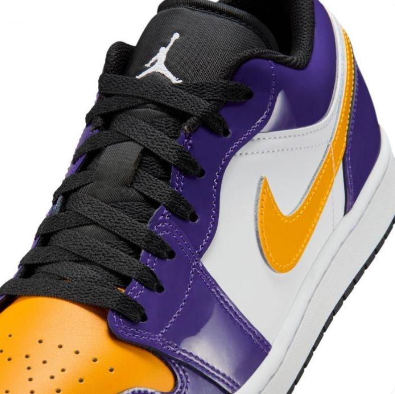 Air Jordan Purple, Gold & White Low-Top Sneakers