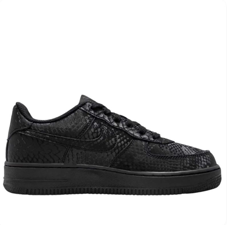 Nike Black Snakeskin-Pattern Low-Top Sneakers with 8 & 24 Heel Details