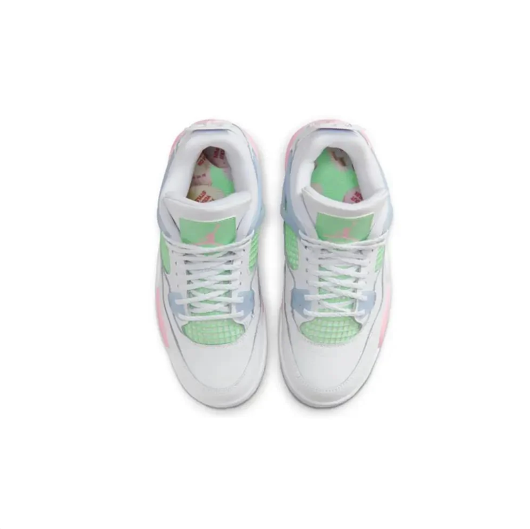 Air Jordan White Sneakers with Pastel Pink, Mint & Blue Accents