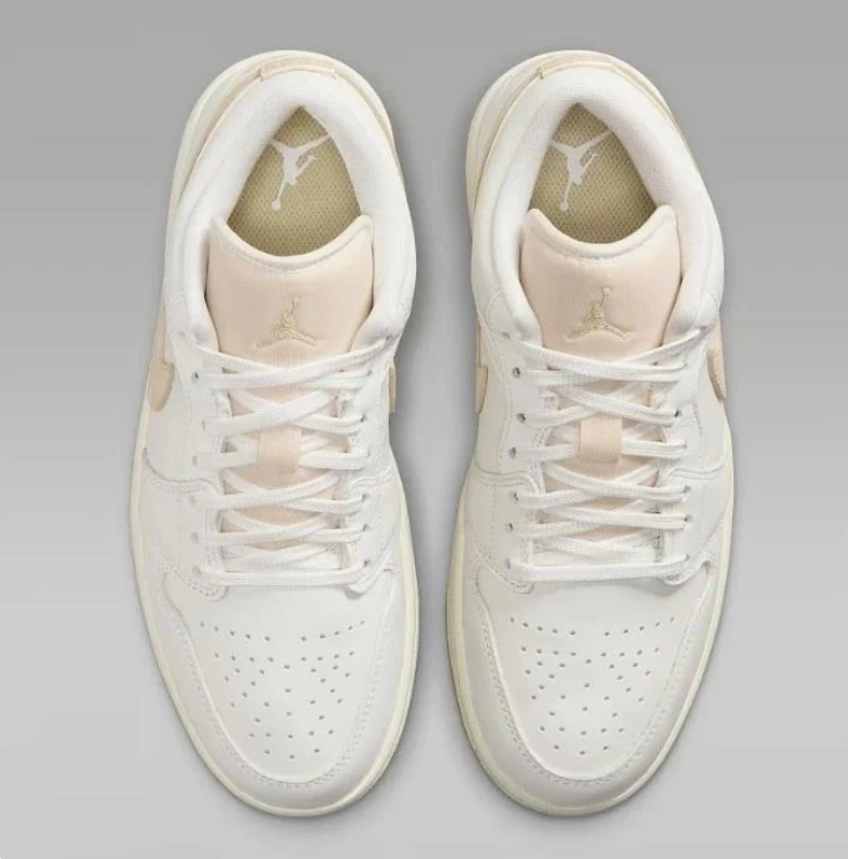 Air Jordan White & Cream Low-Top Sneakers with Gum Outsole