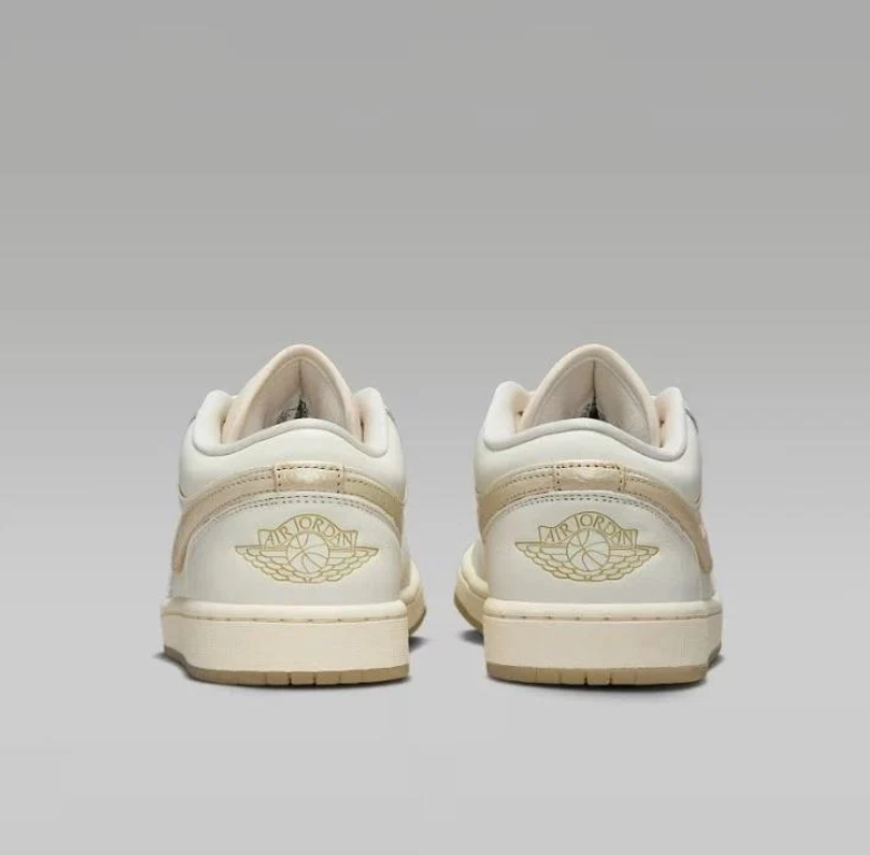 Air Jordan White & Cream Low-Top Sneakers with Gum Outsole